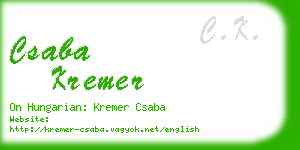 csaba kremer business card